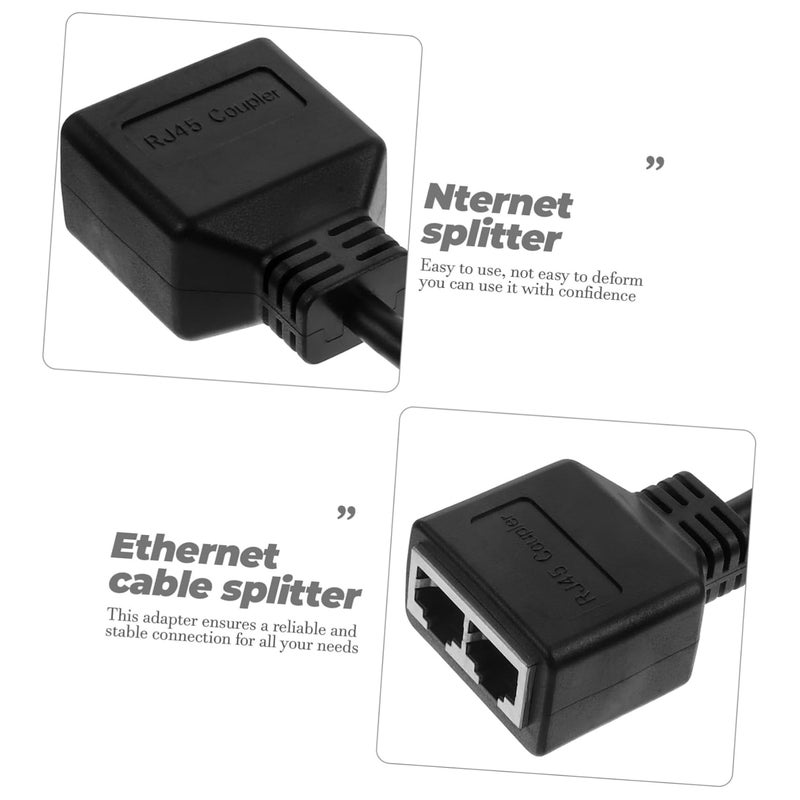 Black Ethernet Splitter Male to Dual Female Coupler High Speed Adapter for Classrooms - Image 4